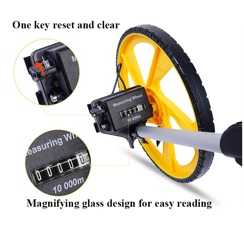 Distance Meter Distance Measure Wheel Portable Measuring Wheel Handheld Range Finder Walking Rangefinder