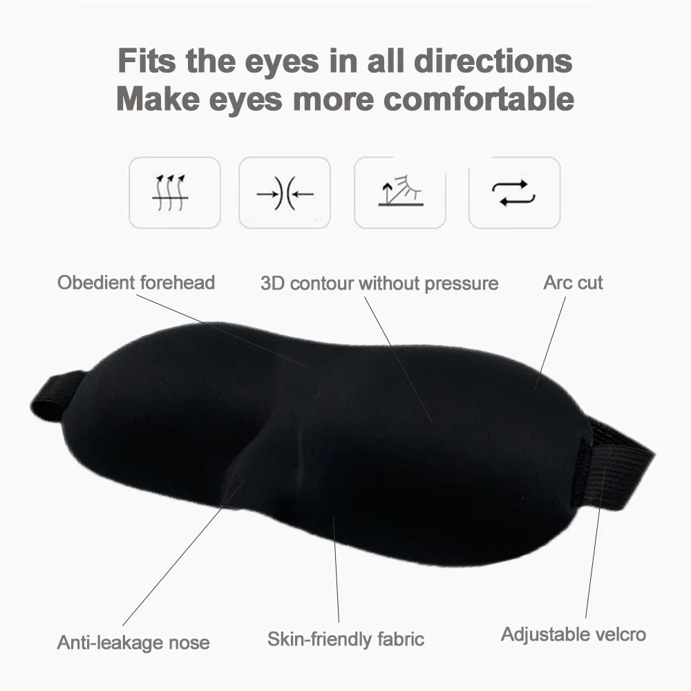 3D Sleeping Mask Block Out Light Soft Padded Sleep Mask for Eyes Slaapmasker Eye Shade Blindfold Sleeping Aid Face Mask Eyepatch