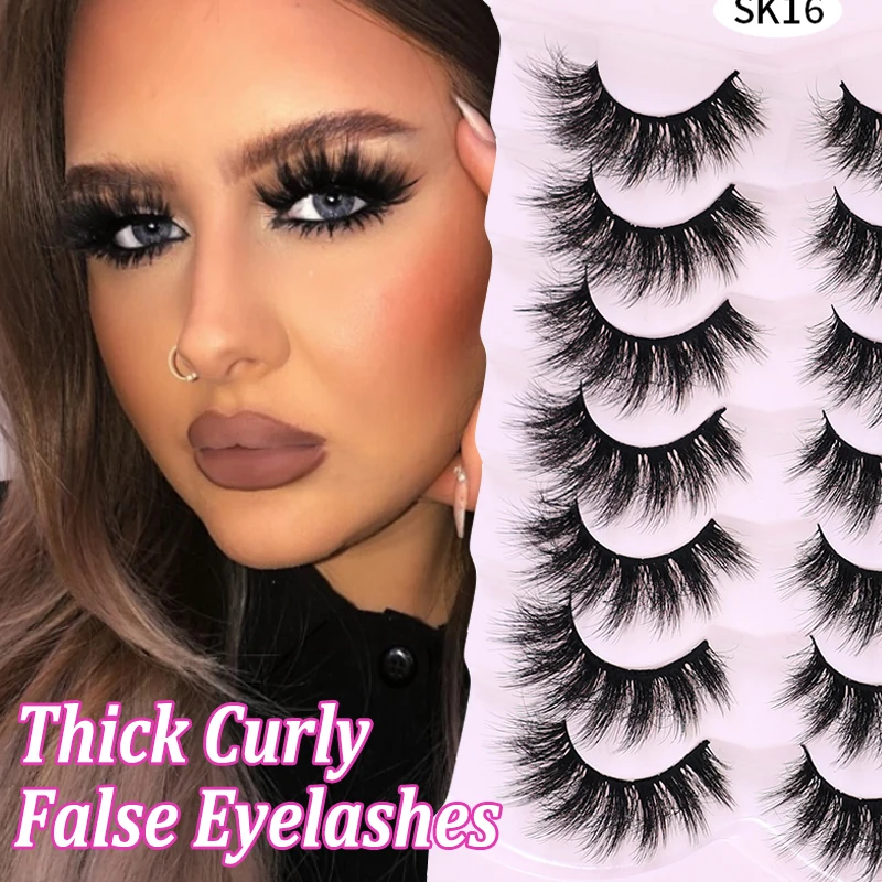 

7 пар норковые ресницы 3D натуральные накладные ресницы пушистые мягкие перекрестные драматические объемные ресницы Wispy натуральные ресницы для наращивания макияж