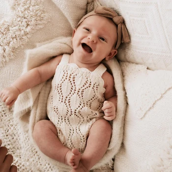 Lace Nest Knit Photo Romper 1