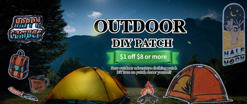 Outdoor Adventure Mountain Clothing Patches Camping Travel Thermoadhesive Iron-on Clothing Embroidery Patches On Clothes