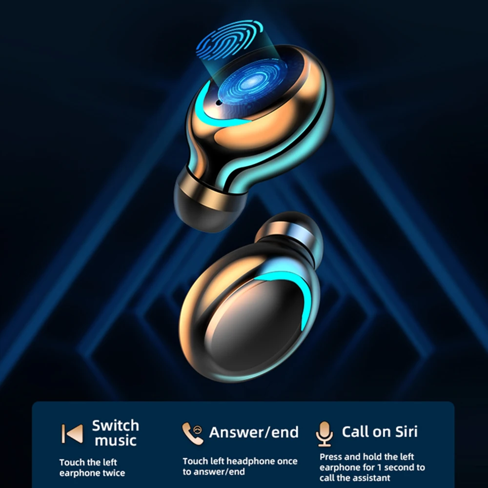 Bluetooth 5.0 Earphones Wireless Headphones LED Dislpaly HiFi Stereo Waterproof Headset Sport Noise Reduction Earbuds for Xiaomi 3