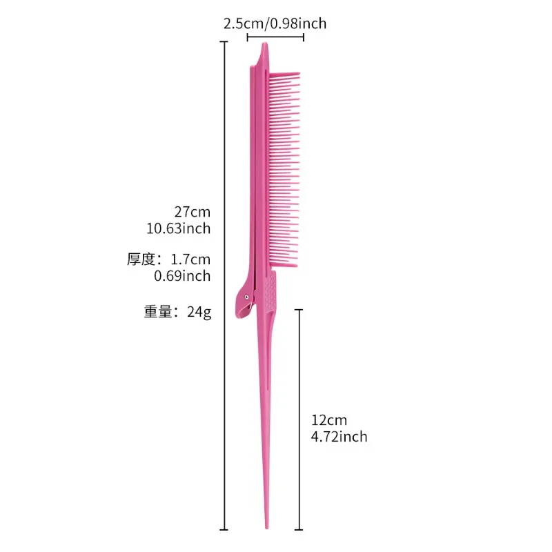 Hair Cutting Comb Tip-tail High-gloss Comb High-gloss Plastic Hair Salon Makeup Brush Stereotypes Comb Tool Weaving 5