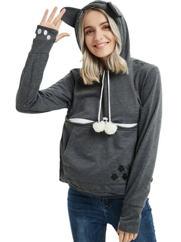 Mode 2023 Hohe Qualität Katze Liebhaber Hoodies Ohren Kuschel