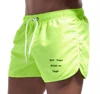 Custom Logo Men's Swim Trunks Beach Shorts Drawstring with Mesh Lining Elastic Waist Plain Breathable Soft Casual Shorts 2