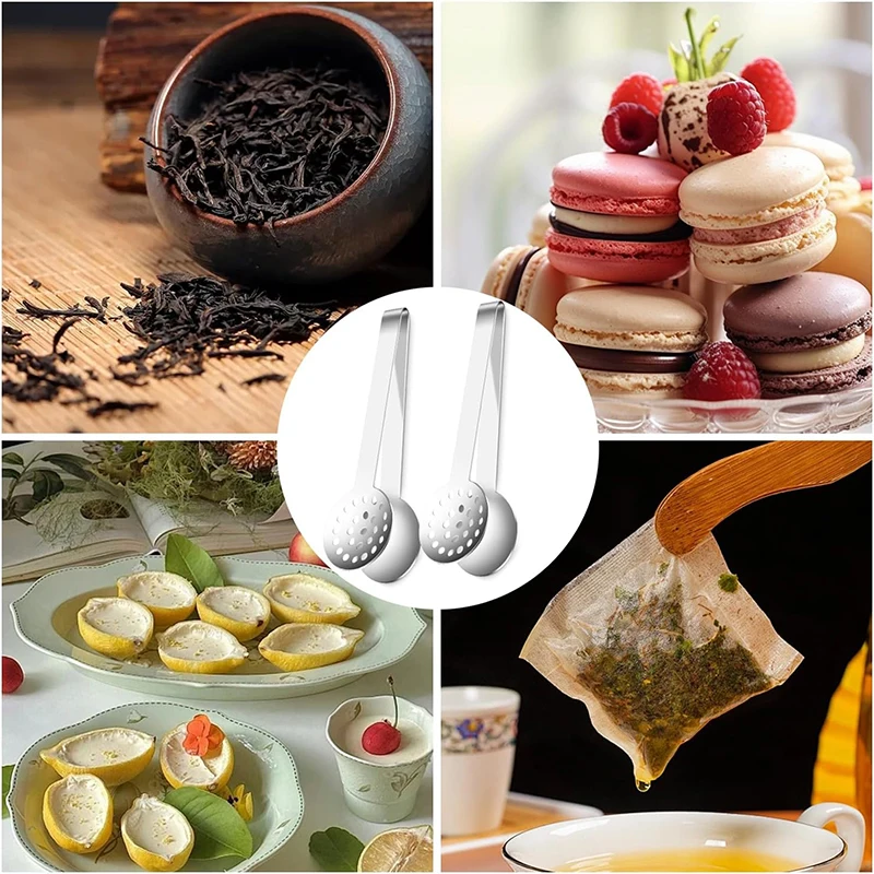 Stainless Steel Tea Bag Clip Tea Bag Squeezer Tong Lemon Tweezer Ice Sugar Barbecue Clip Teaware Tong Food Kitchen Gadget