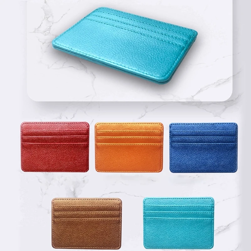 

Men Women Slim Card Holder Wallet Solid Candy Color Business Bank Credit Card ID Holder Case Casual PU Leather Bus Card Sleeve