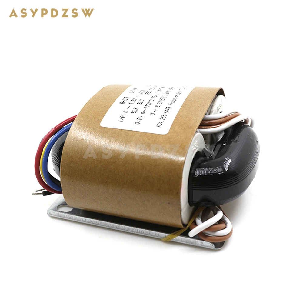 

115V/230V 56VA 0-170V (0.13A)+0-6.3V (5A) R-core transformer With shielded wire output 56W Tube amplifier R type transformer