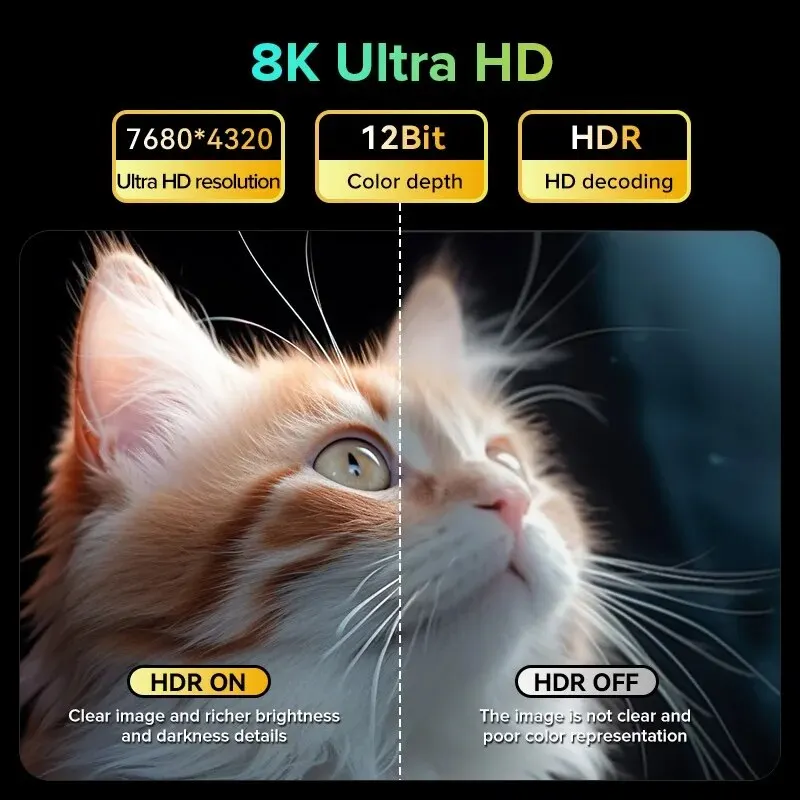 Llano 양방향 변환 케이블, 양방향 변환 케이블, 5 Ft, 8K, C타입, DP 1.4, HD 상호 변속기 어댑터 케이블