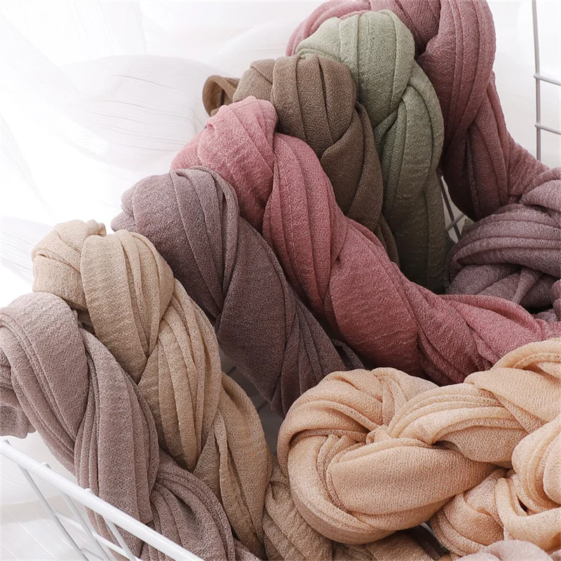 18 Farben, schlicht, weich, atmungsaktiv, dünn, Polyester, Hijabs, Damen, lang, muslimischer Schal, Schal, Turban, Kopfwickel, Lady Abaya, islamisch, 170 x 70 cm – Detail 1
