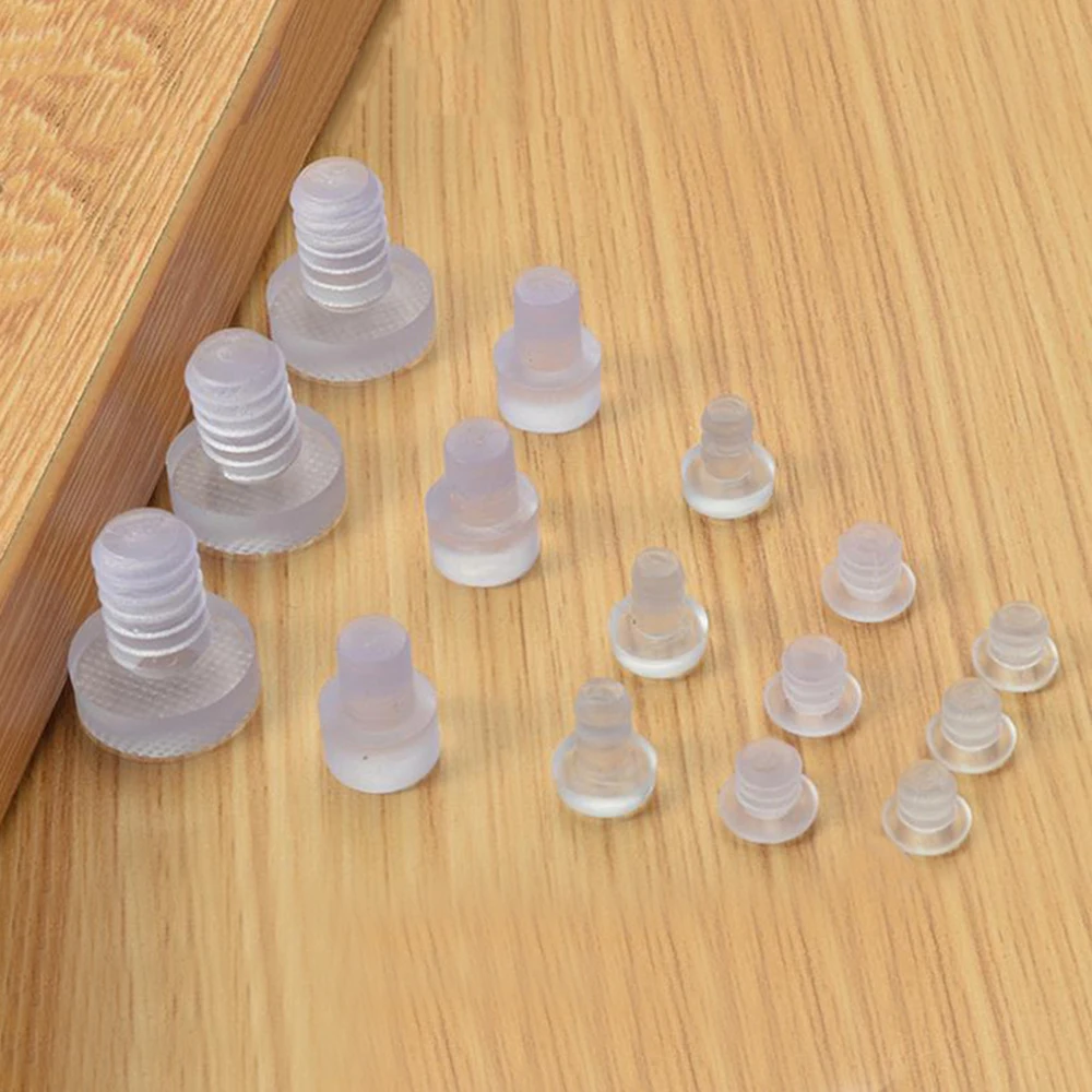 100/50/20/10Pcs Clear Rubber Embedded Furniture Bumper Table Chair Leg Feet Bottom Glide Slide Pad Floor Protector Shockproof Furniture gliders furniture foot mats chair leg protector furniture foot protector furniture leg pads furniture leg caps rubber furniture feet pads furniture feet