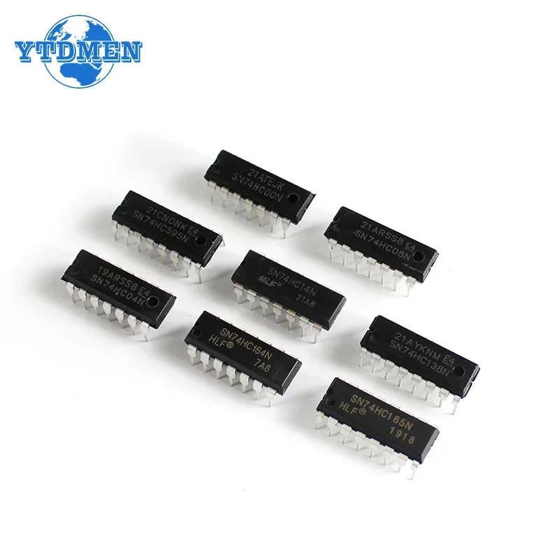 80PCS 8Types SN74HC00N 74HC04 74HC08 74HC14 74HC138 74HC164 74HC165 74HC595 Integrated Circuit DIP Logic IC Combination Chip Kit