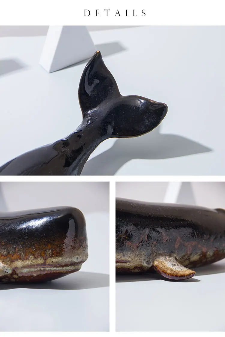 Creative Whale Ceramic Sculpture Modern Crafts Porcelain
