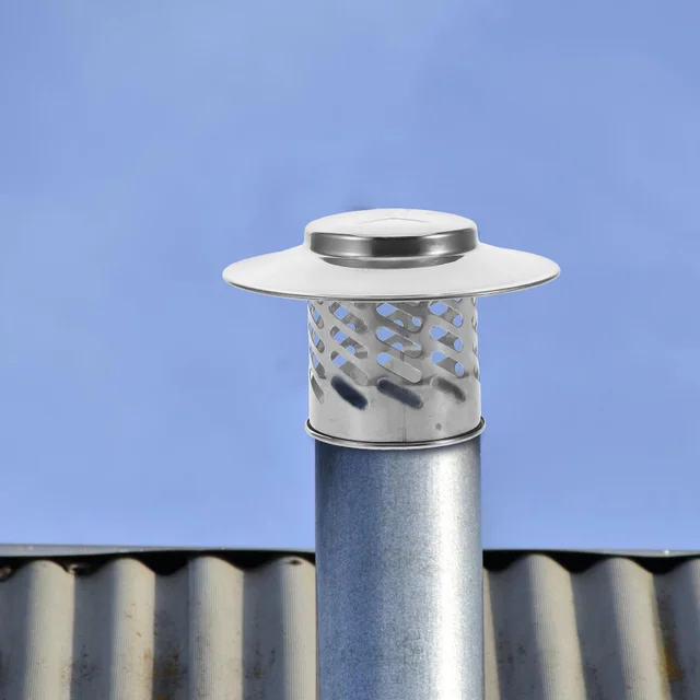 Cappello Antipioggia Per Camino QWORK - Acciaio Inox 304, Diametro 110 Mm