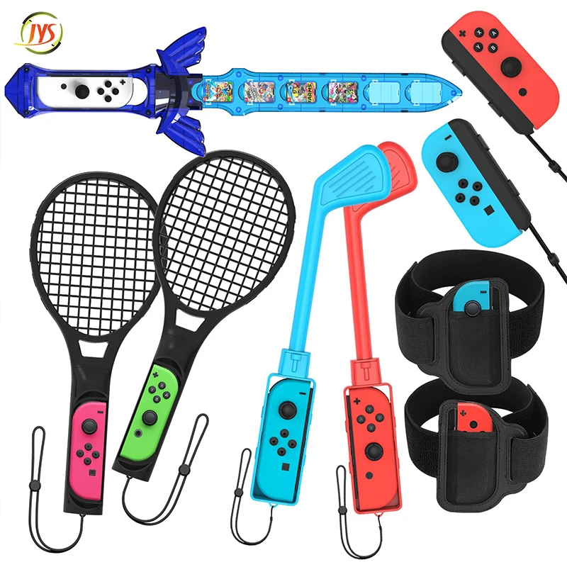Nuovo Per Nintendo Switch Sport Control Set Joy-Con Wristband Racchetta Da Tennis Fitness Leg Strap Sword Game Switch Accessori Oled