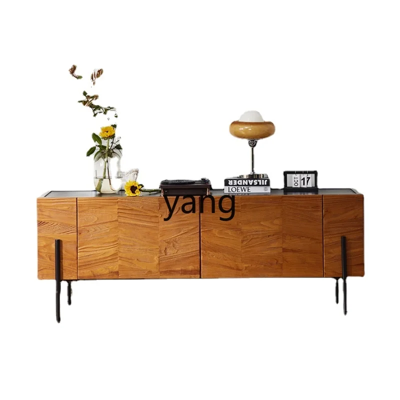 

Yjq Modern Minimalist Solid Wood TV Cabinet High Leg Living Room Home Small Apartment Storage Locker