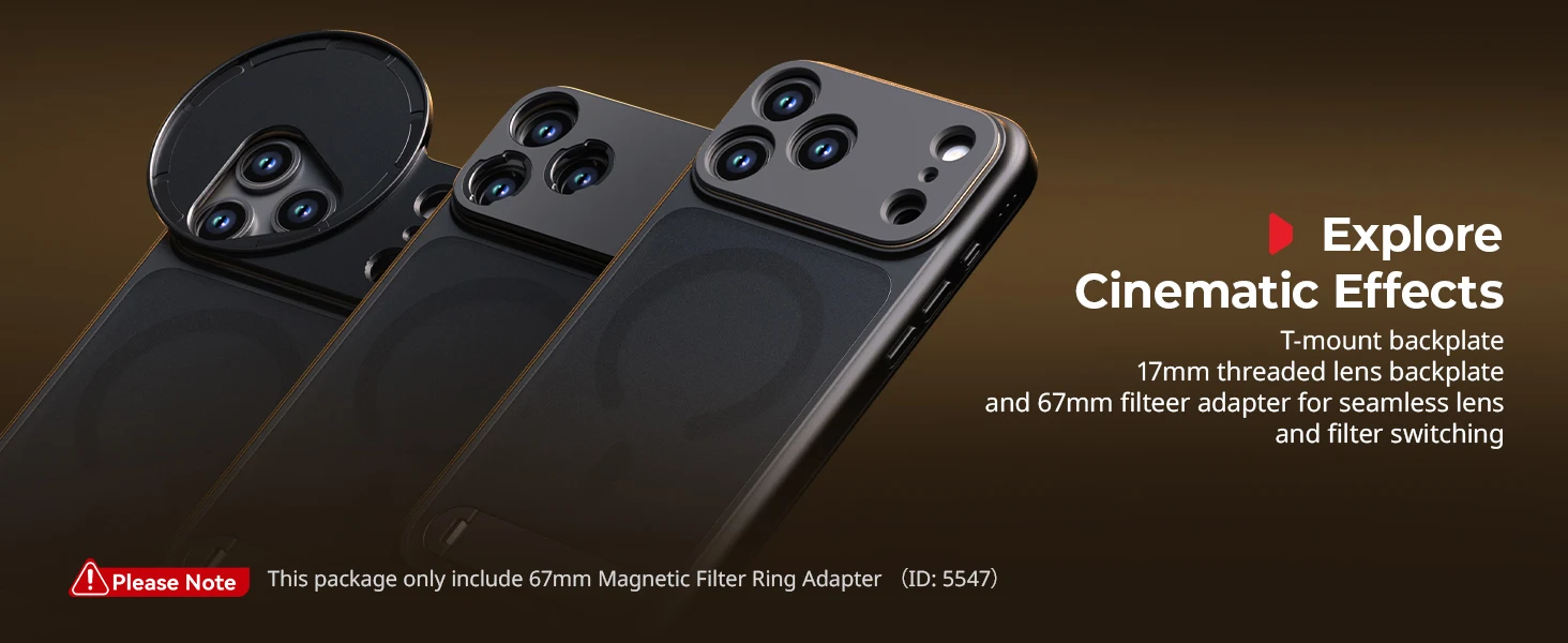 FilMov Attachable 67mm Filter Adapter for iPhone 17 Pro/Pro Max Magnetic Connect