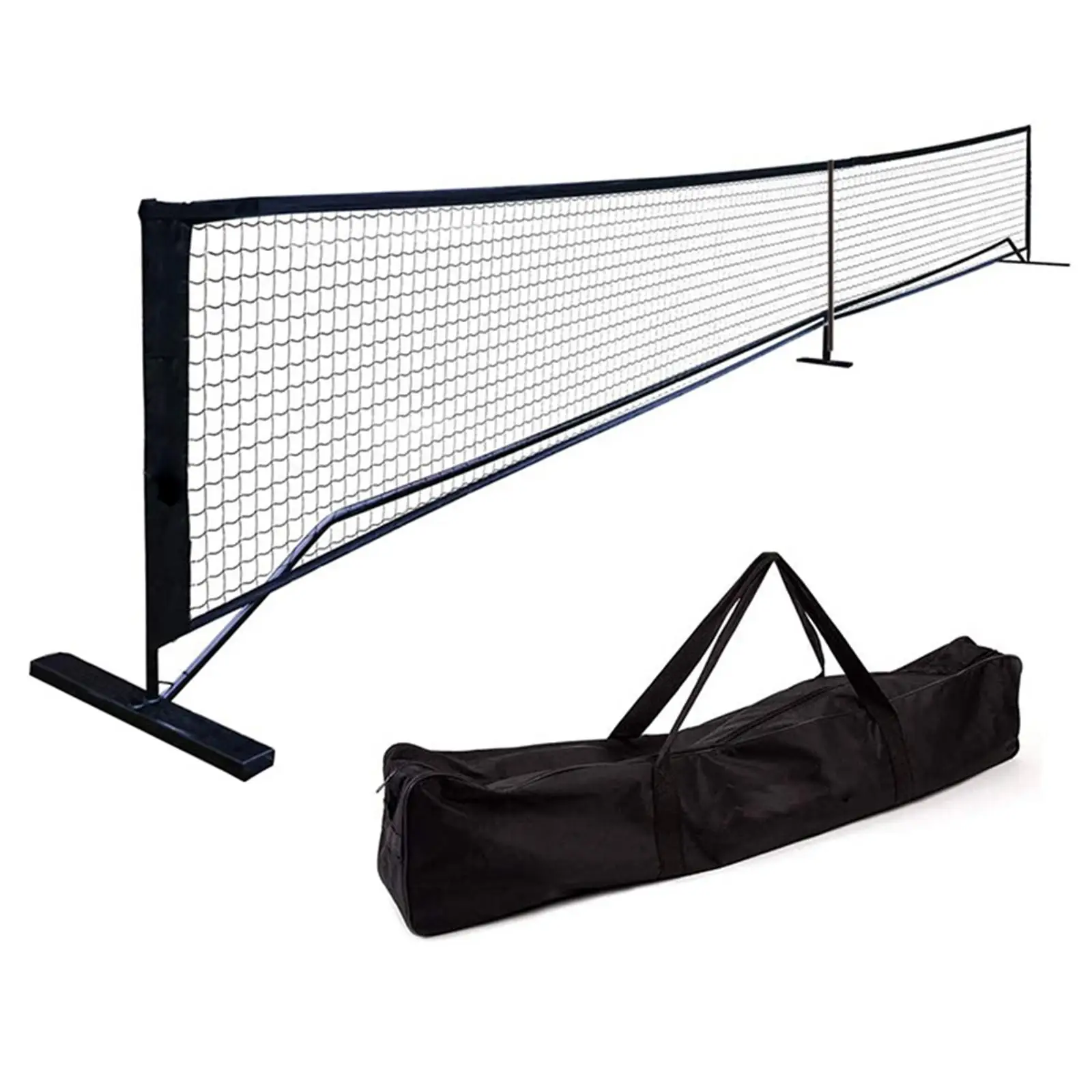 Portable Pickleball Net Set Black 670cmx91cm Backyards Beginners Game Iron Frame with Storage Bag Professionals Driveway Matches