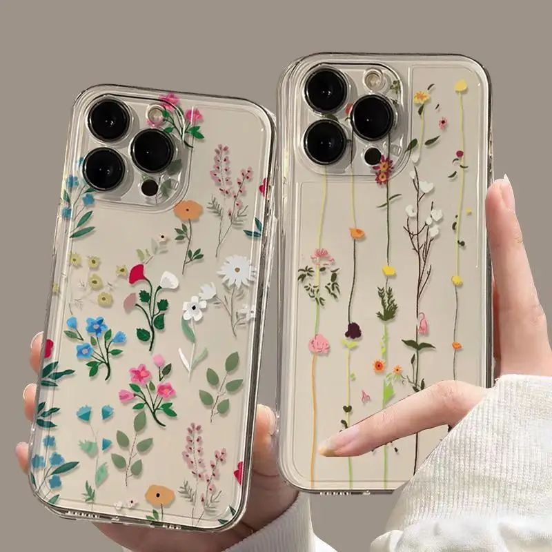 Elegant Floral Clear Phone Case Cover