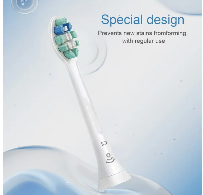 4Pcs 4 Brush Heads White Replacement Toothbrush Heads Plaque Defence Toothbrush Brush Head for Philips Sonicare C2