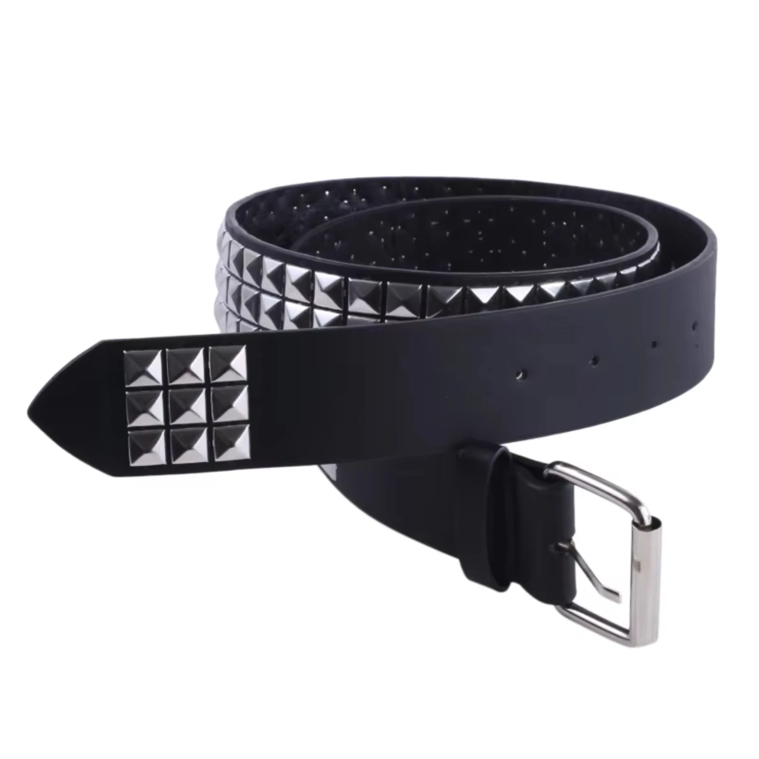 Unisex Luxury Square Bead Rivet Belt