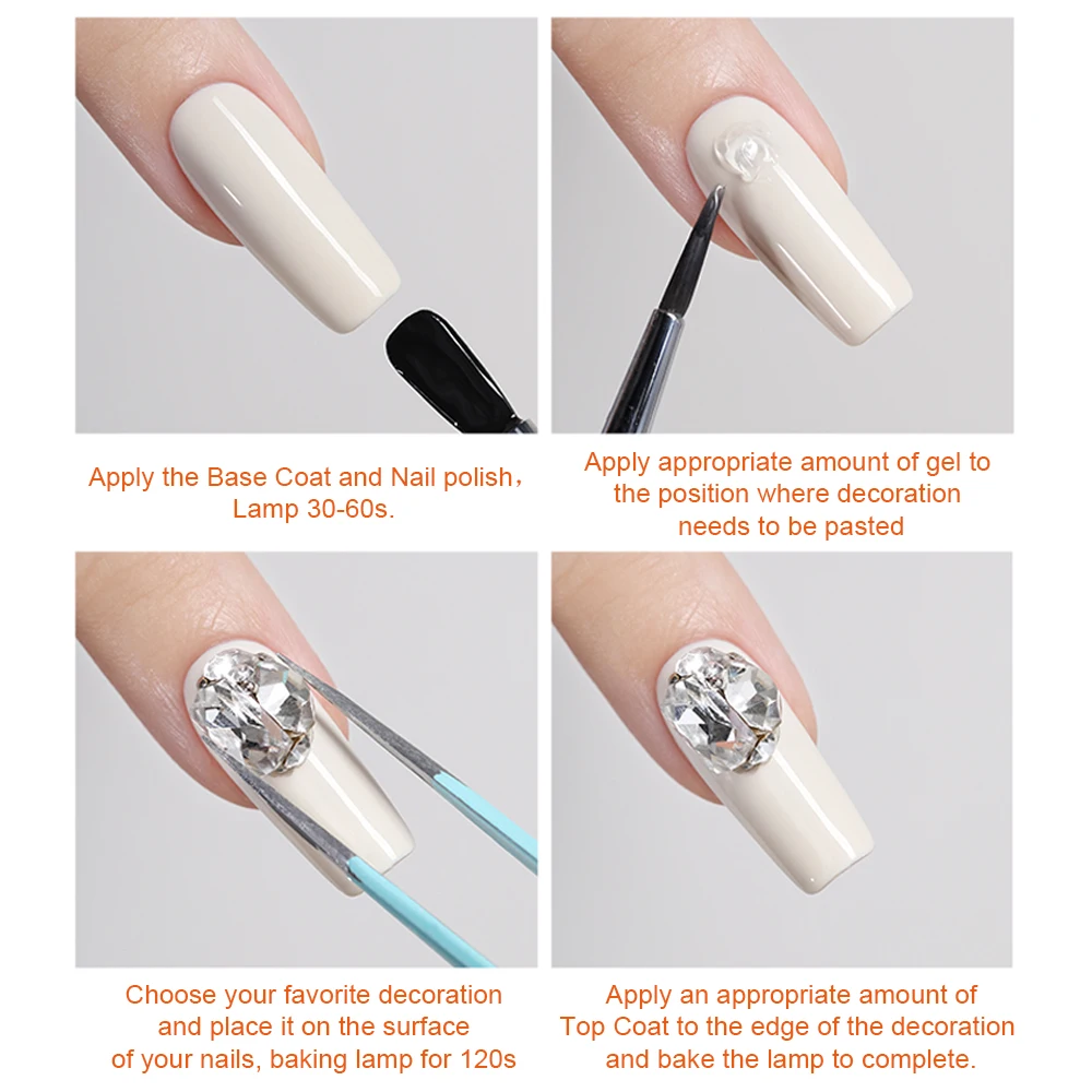 TWOING 15g Strong Nail Glue No-Wipe Gel For Rhinestone and Resin Gem Jewelry Adhesive Gel Acrylic False Nail Tips Glue