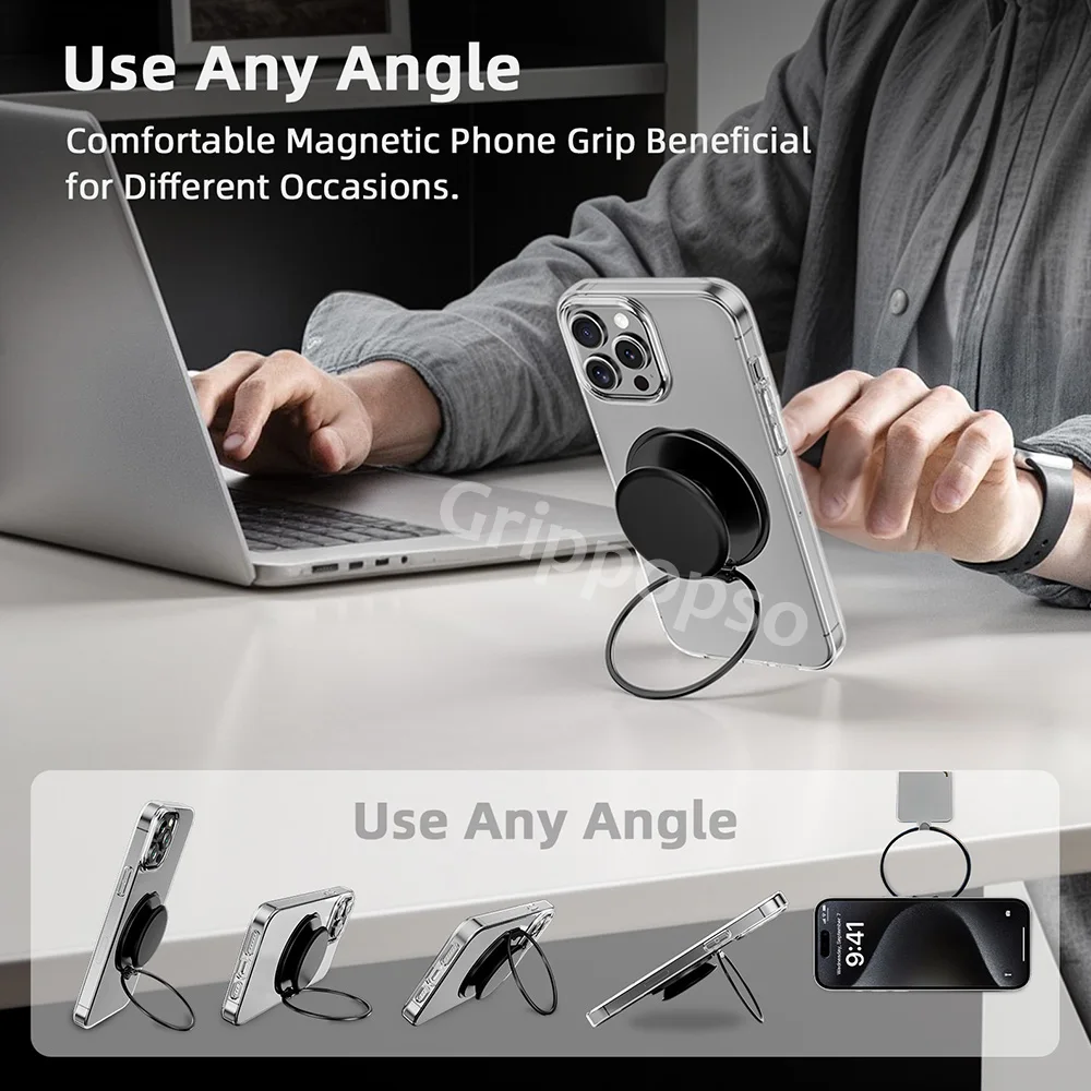 Magnetic Foldable Rotatable Phone Kickstand Grip