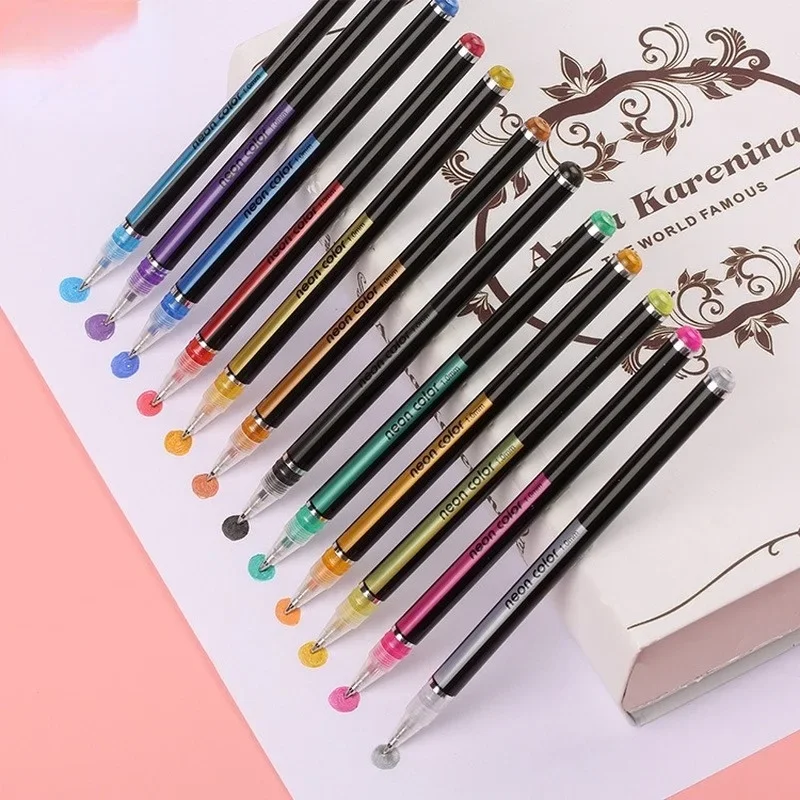 12 Color Double Line Outline Art Pen Marker Pen DIY Graffiti Outline Marker Pen Highlighter Scrapbook Bullet Diary Poster Card a4 a5 b5 gradient color binder index page school notebook separator page scrapbook diary coil book stationery