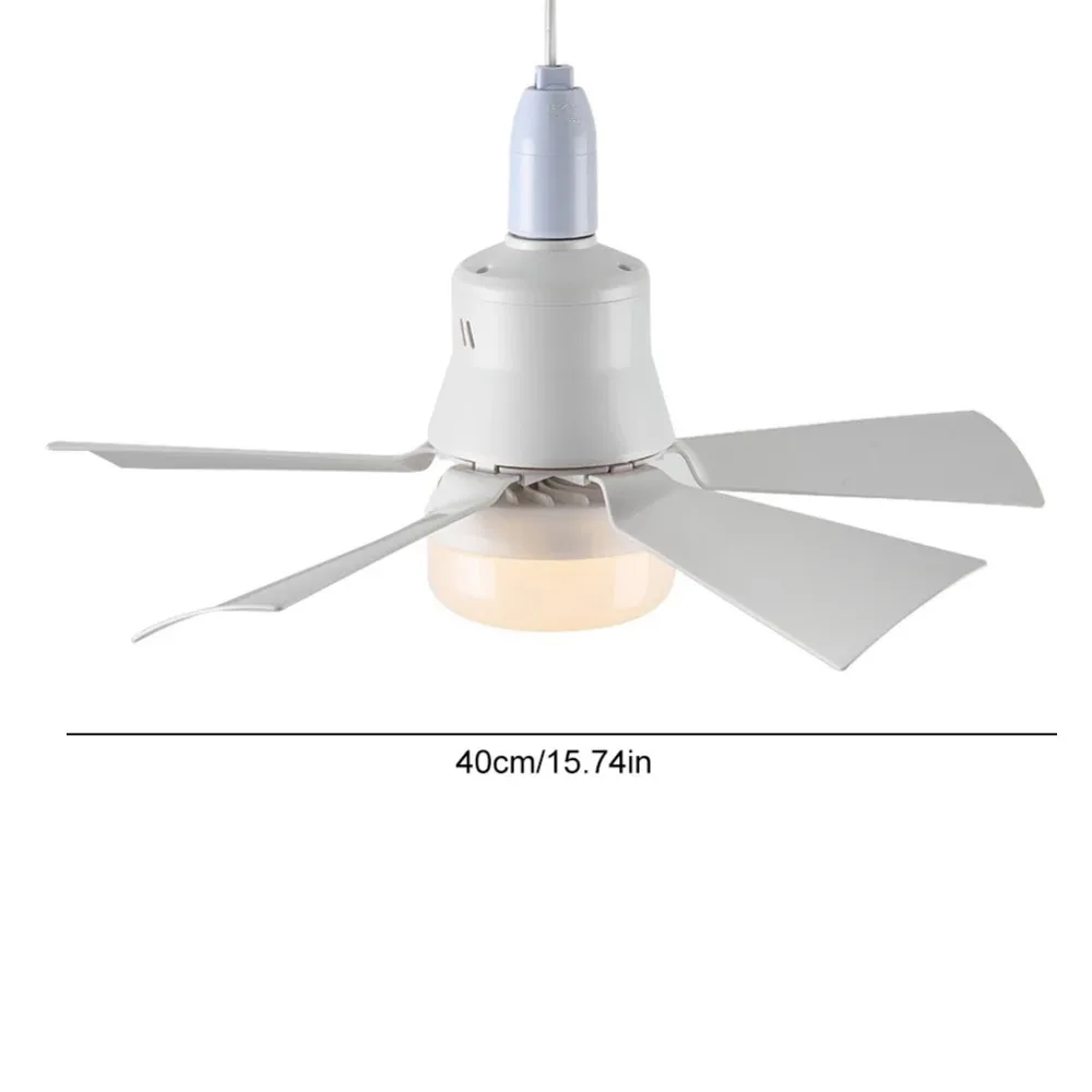 E27 Screw Head LED Fan Light Remote Control Three Color Dimming Detachable Fan Leaf for Kitchen Bedroom Smart Silent Use 85-265V 2