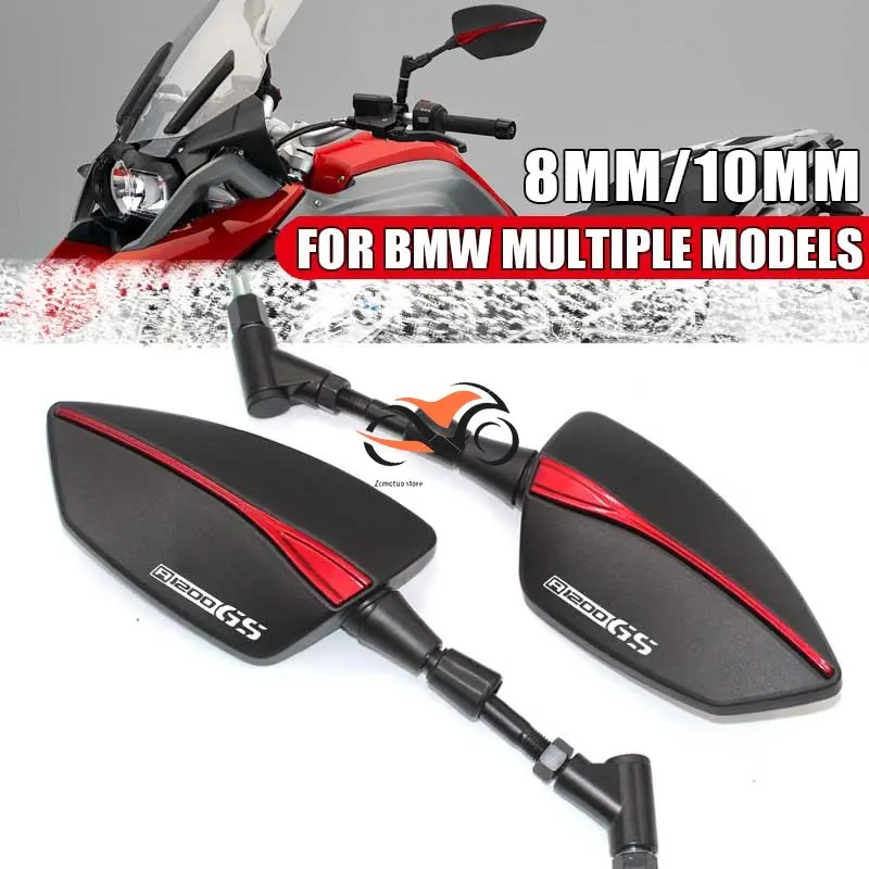 

Universal 10mm Motorcycle Rearview Mirror Left&Right Rear View Mirrors Housing Side Mirror FOR BMW R1200GS R 1200GS R1200RT