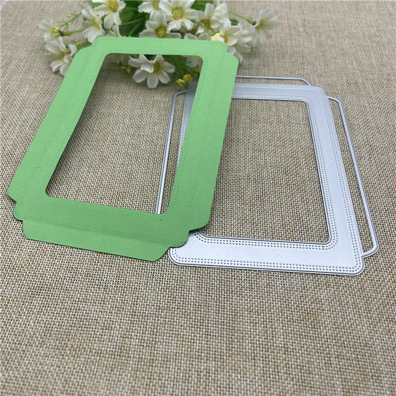 3D 사각형 사진 앨범 프레임 레이스 금속 절단 다이 스텐실 DIY Scrapbooking 장식 엠보싱 공예 템플릿