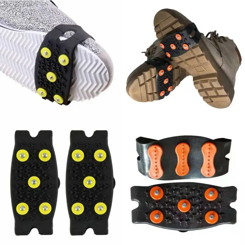 5-Stud Silicone Climbing Crampons Non-slip Shoe Covers Unisex
