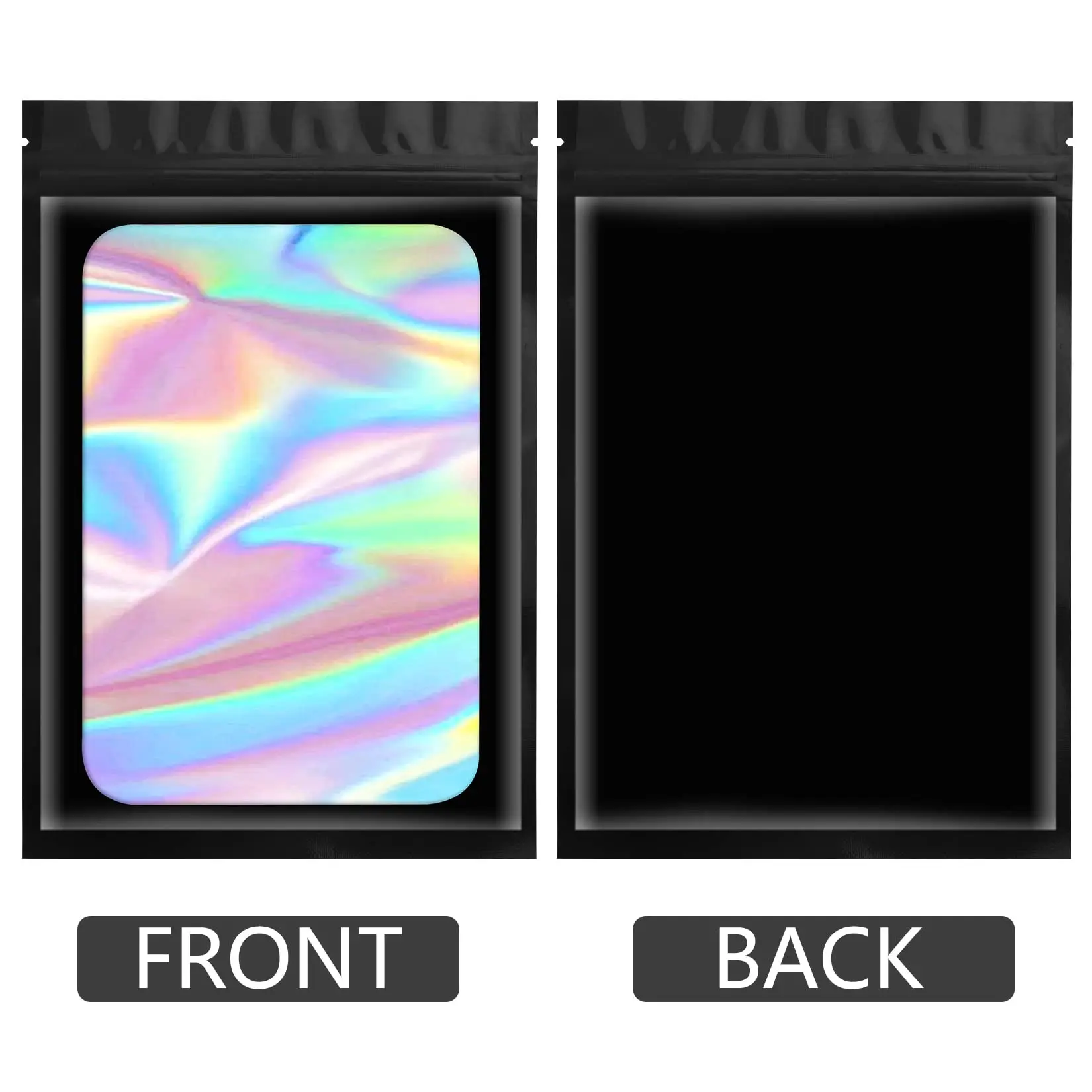 100pcs Resealable Smell Proof Bags Plastic Holographic Bags for Party Favor Jewelry Food Storage Foil Pouch Bags 5