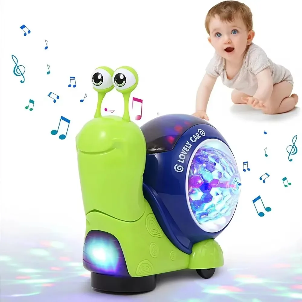 Electric Snail Toy Children's Doll With Cute Design Sound And Light Swing Automatic Walking To Avoid Obstacles