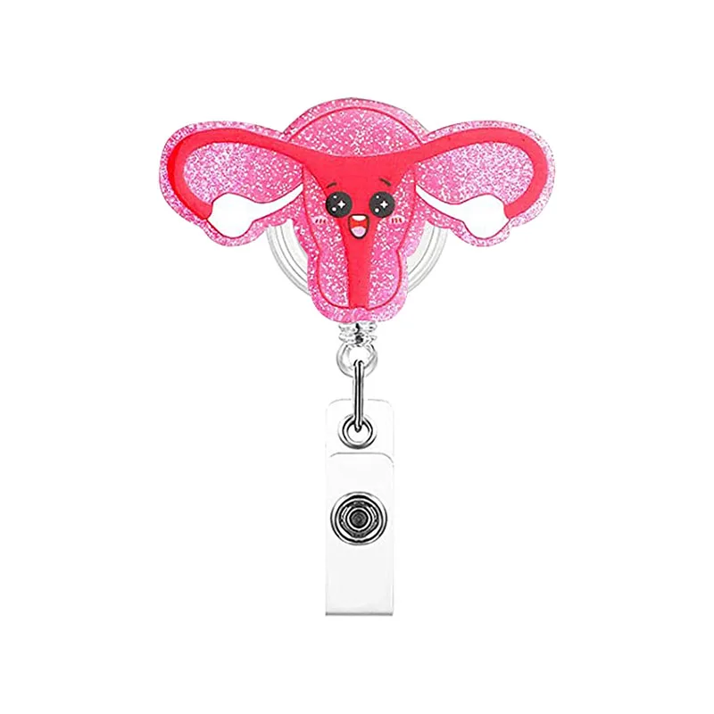 12 Colors Acrylic Human Organs Nurse's Dress Badge Reel Retractable ID  Badge Holder With 360 Rotating Alligator Clip Name Holder