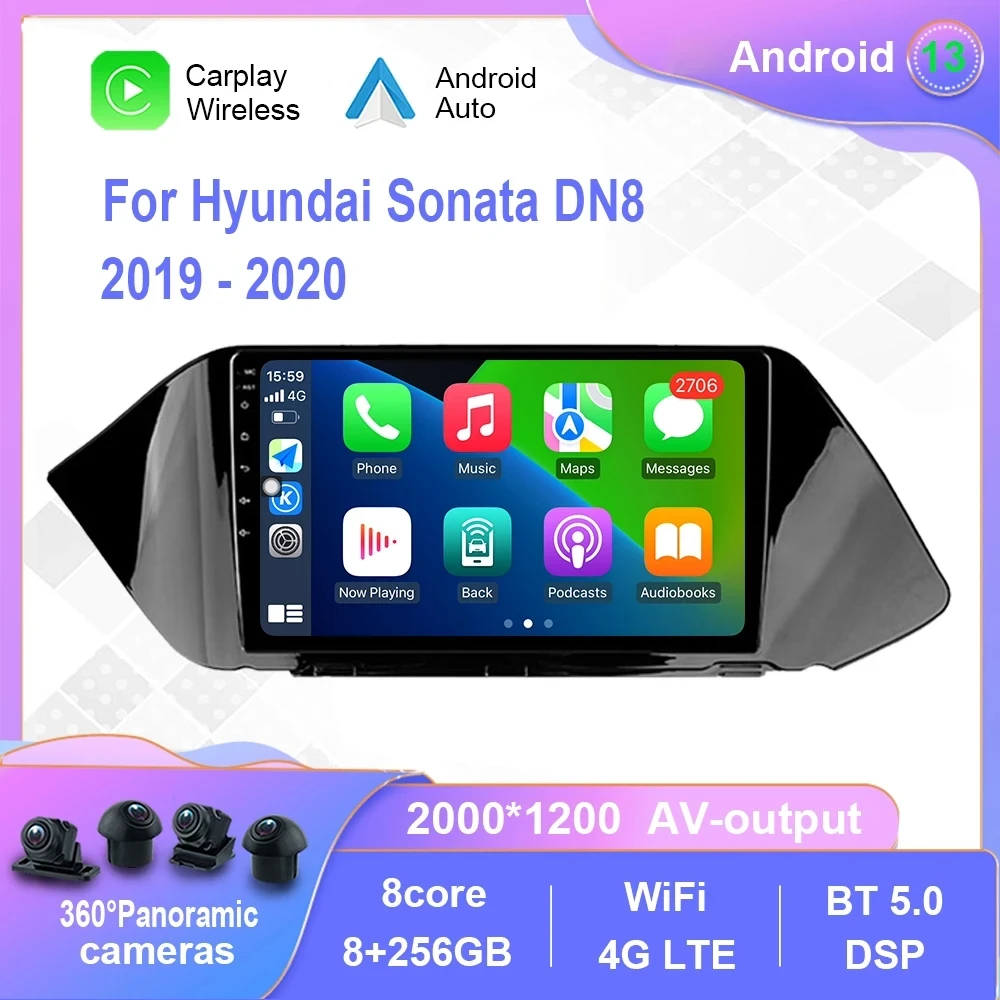 

Android 13 Radio For Hyundai Sonata DN8 2019-2020 Car Multimedia Player Carplay Touch Screen GPS Navigation