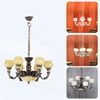 1:12 Dollhouse Miniature Retro Lamp Chandelier Light Working Ceiling Lamp Light Furniture Model DollHouse Livingroon Scene Decor 3