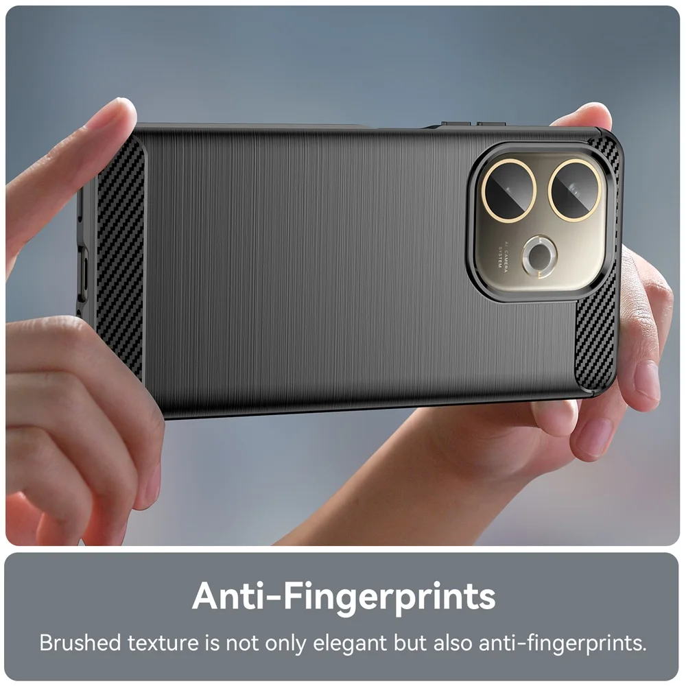 Anti-Shock Carbon Brushed TPU Gel Case with Rugged Armor Design