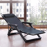 Reclining Lounge Chair with Cooling Mesh - Foldable Nap Chair for Office/Home Adjustable Space Saving Sleeper Ottoman Included 2