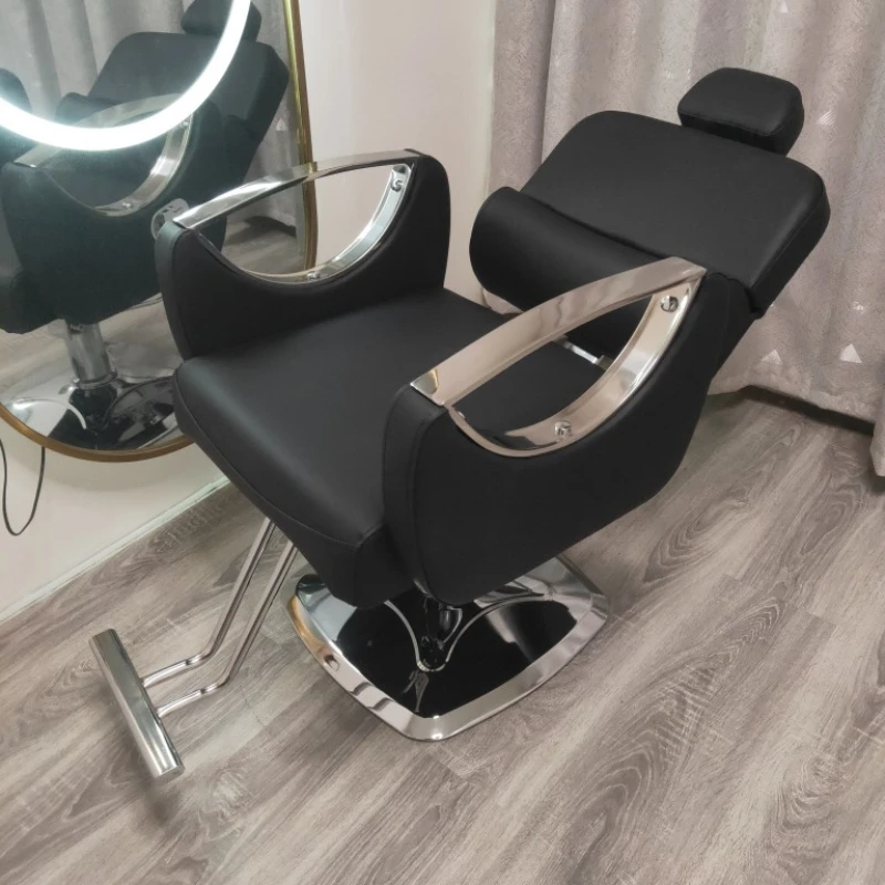 

Recliner Black Hairdressing Chair Beauty Salon Swivel Chair Barber Professional Pedicure Sillas Barberia Salon Furniture CY50BC