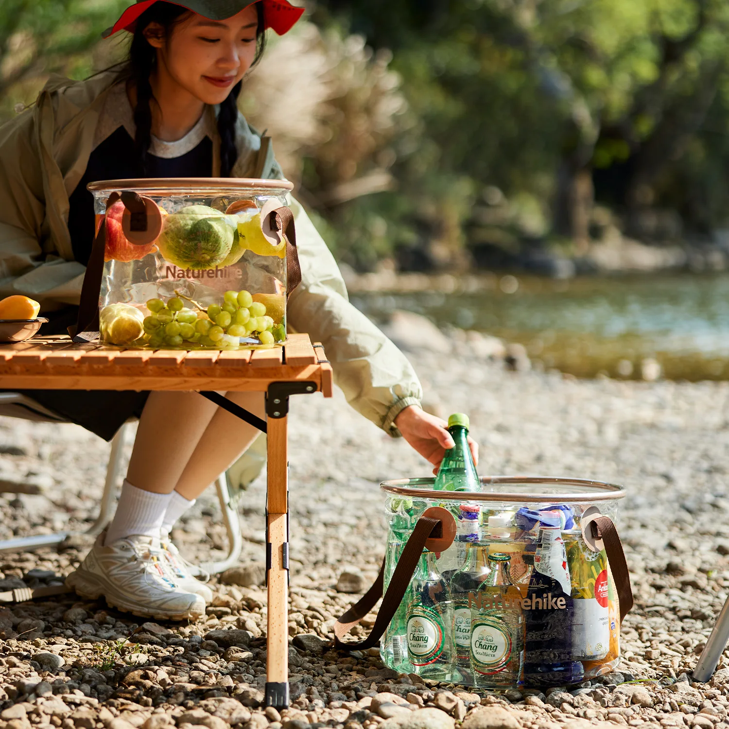 네이처하이크 10L/20L 다기능 접이식 버킷 휴대용 여행용 접이식 세면대 캠핑 하이킹 낚시 보관 버킷