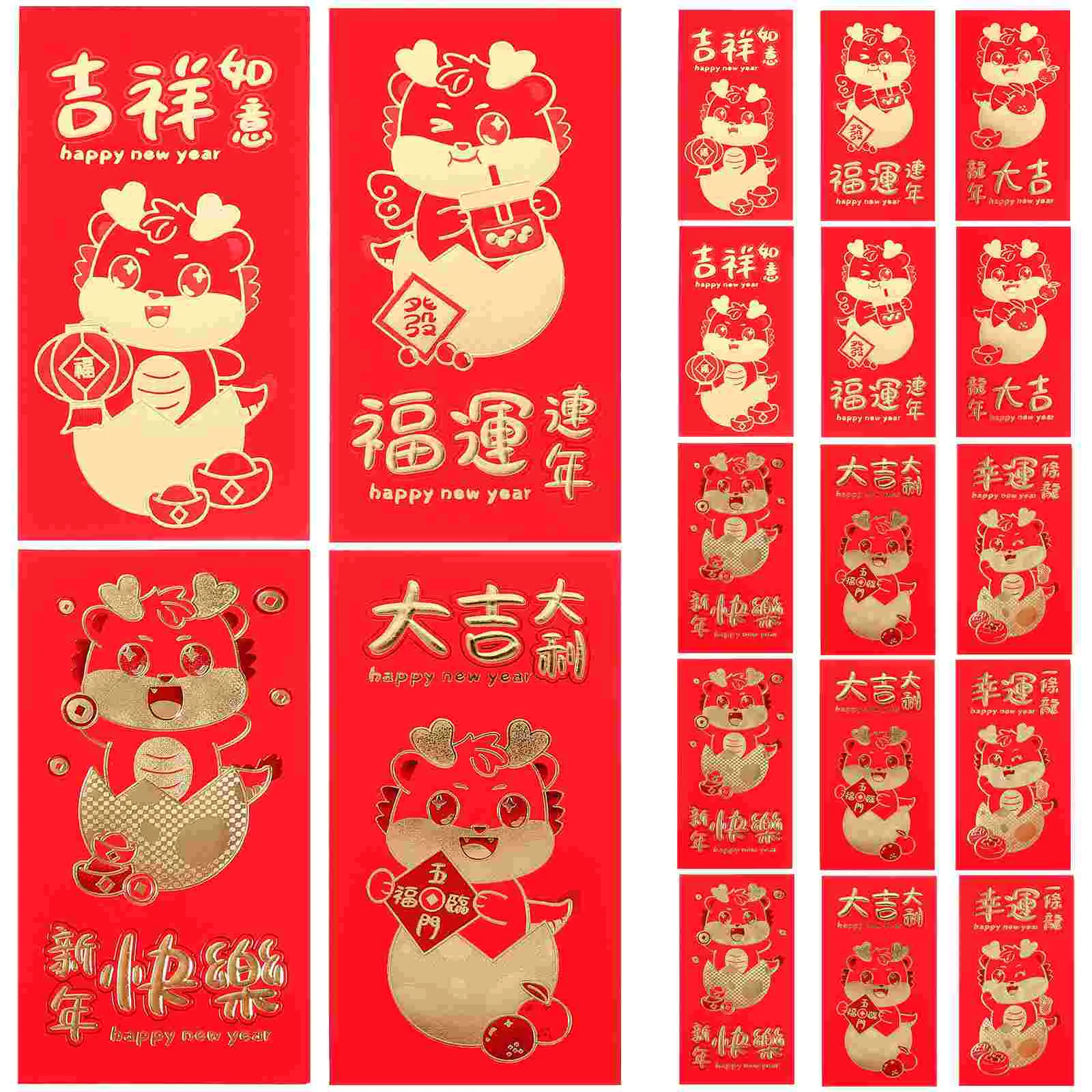 

30/36Pcs Spring Festival Red Envelopes Spring Red Packet Chinese Lucky Money Holder Dragon Year Money Envelops Cash Envelopes