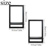 2 Pack Black Floating Shelves, Rustic Wood Wall Mount Display, Space-Saving Storage for Decor, Plants, Photos, Home & Desk 5