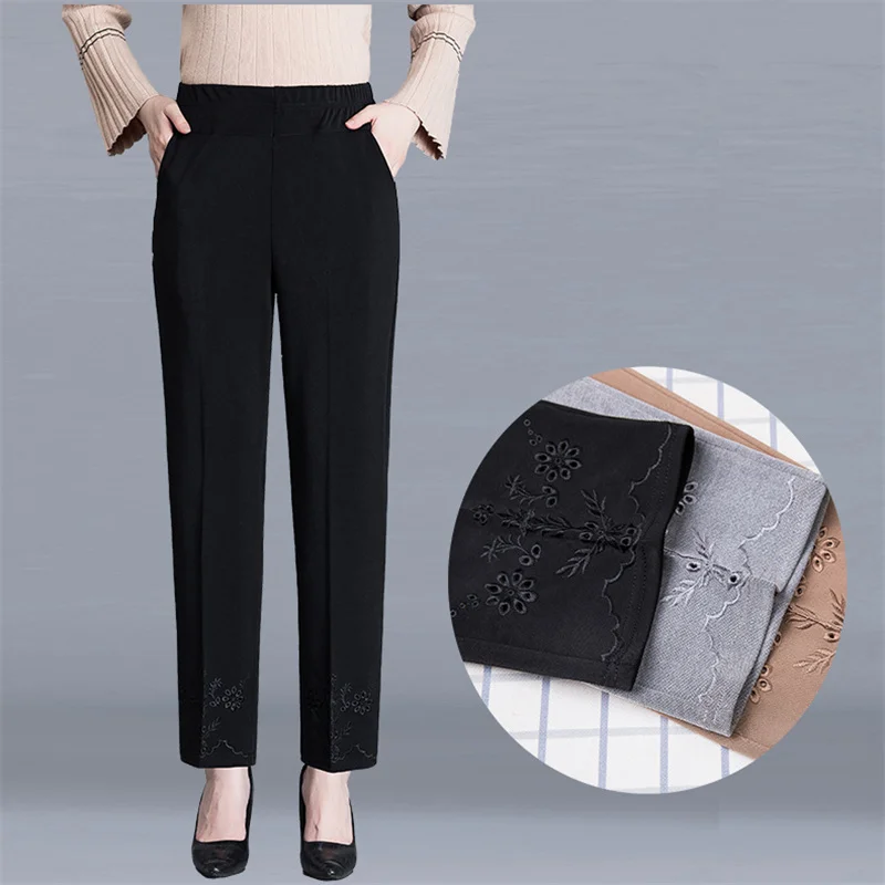 Middle Aged Elderly Women Trousers 