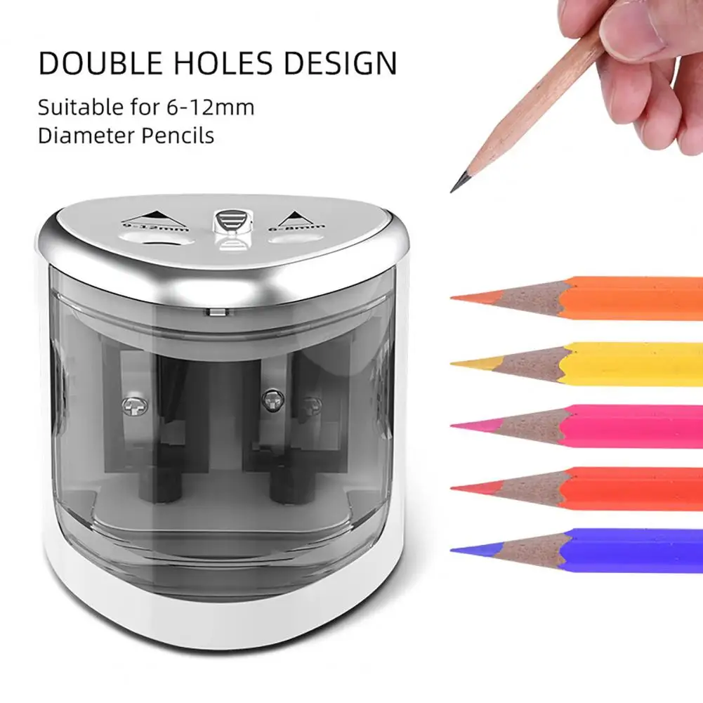 

Electric Pencil Sharpener Compact Dual Hole Pencil Sharpeners for School Office Portable Stationery with Sharp Blade for Kids