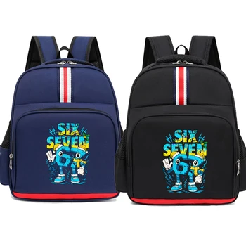 Zaino impermeabile Six Seven 6 7 Borse primarie per cartoni animati italiano Brainrot Zaino per bambini Meme 67 per regalo per ragazze dei ragazzi della scuola materna