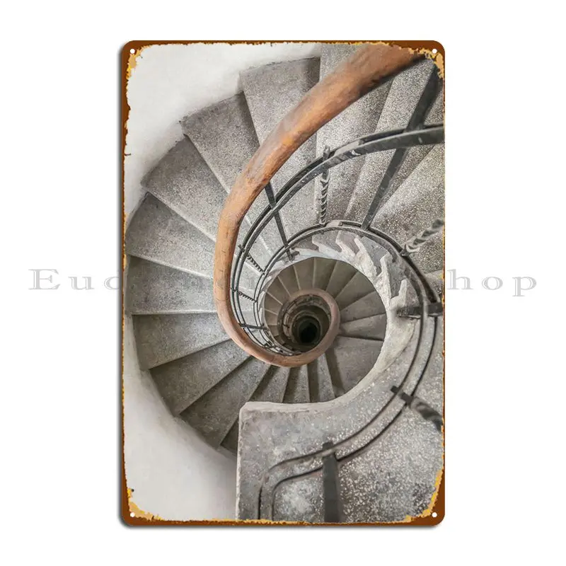 

Old Abandoned Staircase Metal Sign Garage Plaques Character Funny Mural Tin Sign Poster