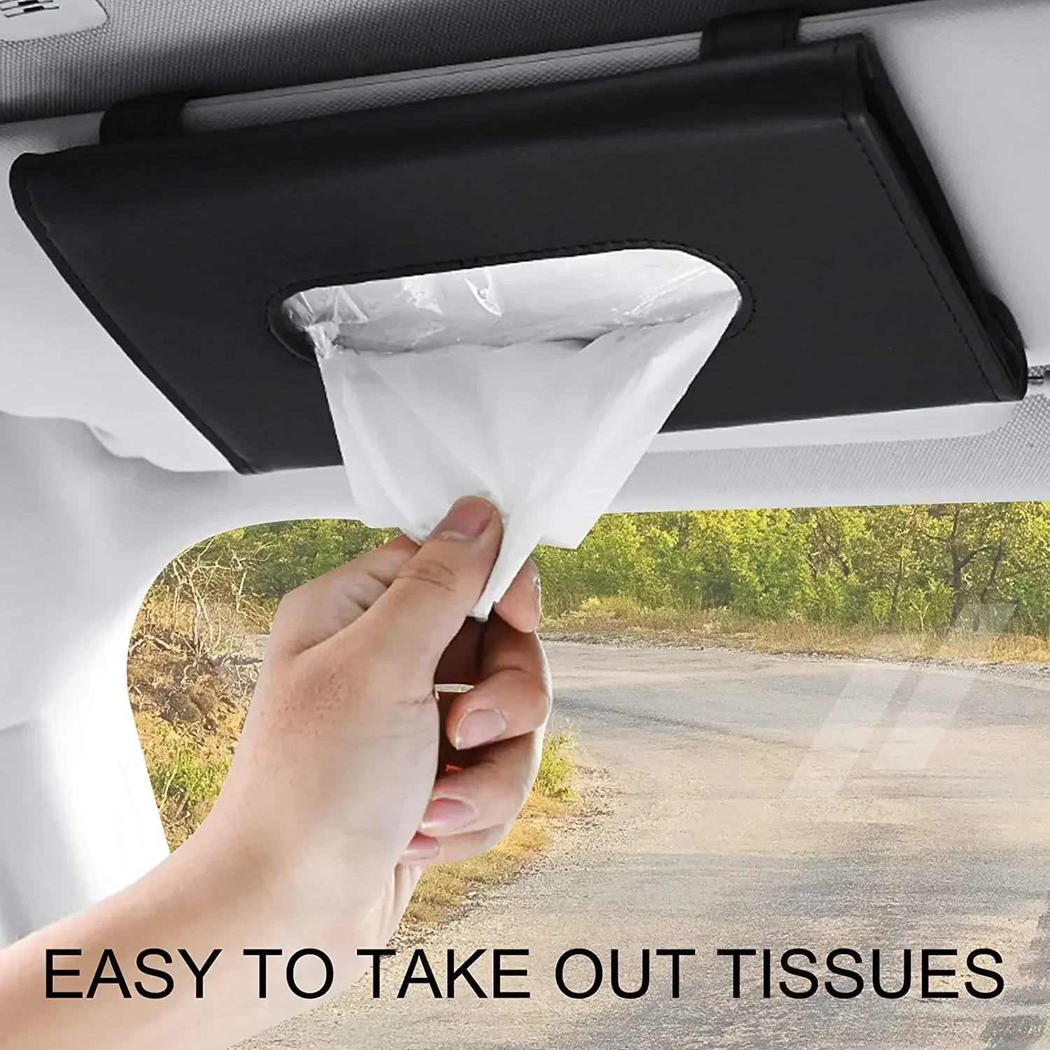Car Tissue Box Car Sun Visor Tissue Box Interior Holder Auto Interior Storage Universal Car Accessories 2