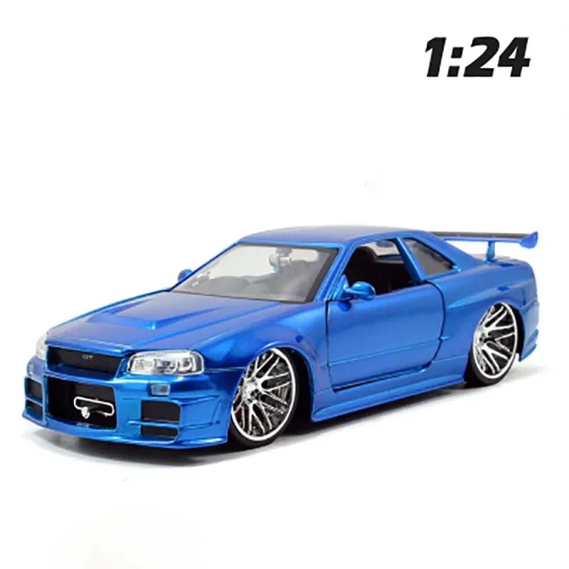 JadaDiecast124ScaleSkylineGTRR34SportsCarAlloyCarModel