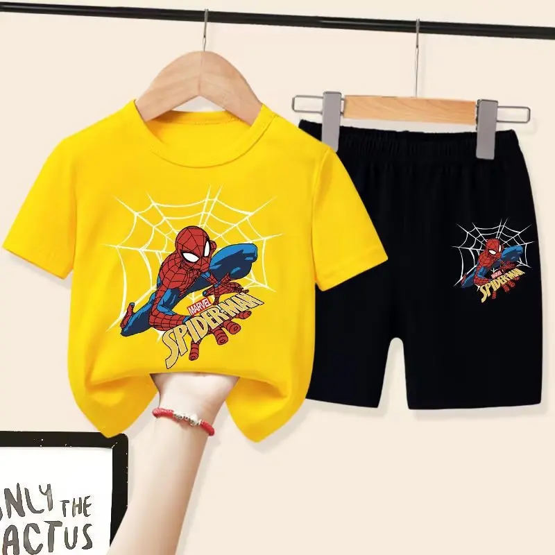 Completo Bambino Spiderman Marvel | T-Shirt E Pantaloncini Grigio-Blu - Foto 5